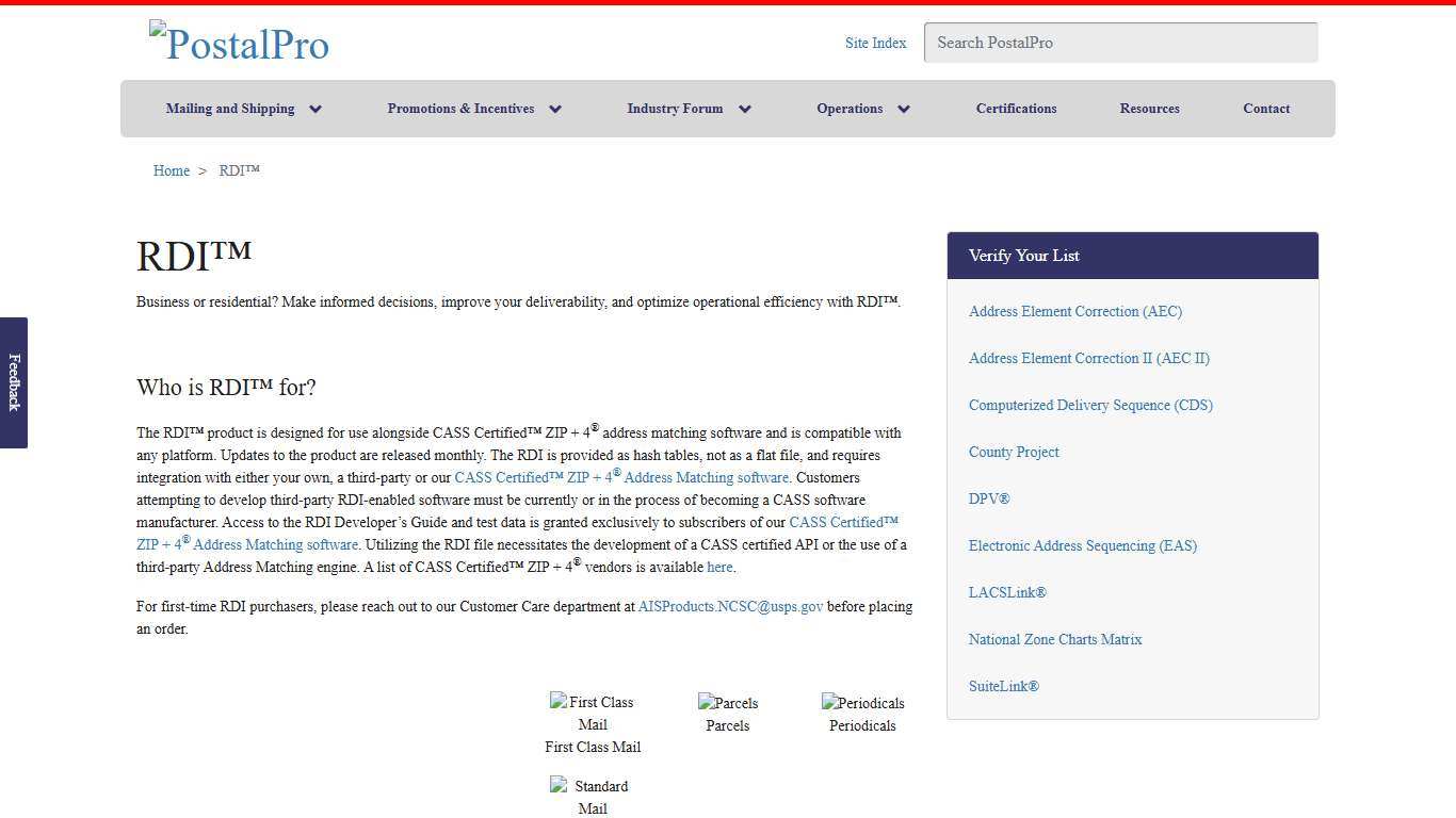 RDI™ PostalPro